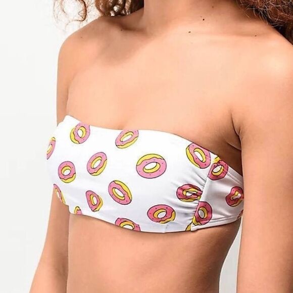 Odd Future logo white/pink donut bandeau bikini, size M - Picture 4 of 5